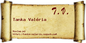 Tanka Valéria névjegykártya